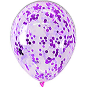 Baloane Latex Confetti Mov - 30 cm