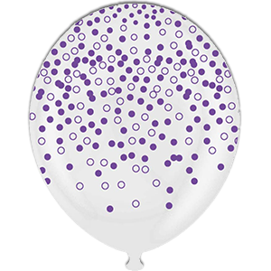 Baloane Latex Confetti Rotund Mov - 30 cm