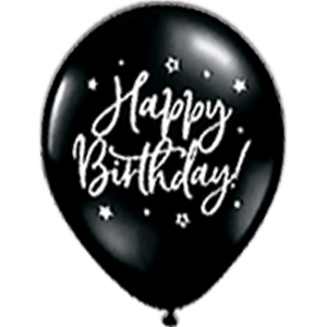 Baloane Latex Print Happy Birthday Black - 30 cm